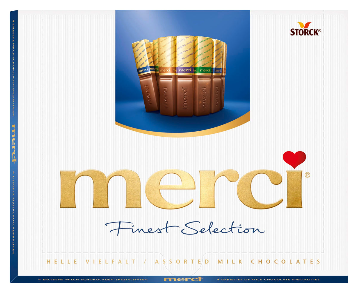 Merci Finest Milk Chocolate Box, 4 Varieties of Chocolates, 250 g (Pack of 1)