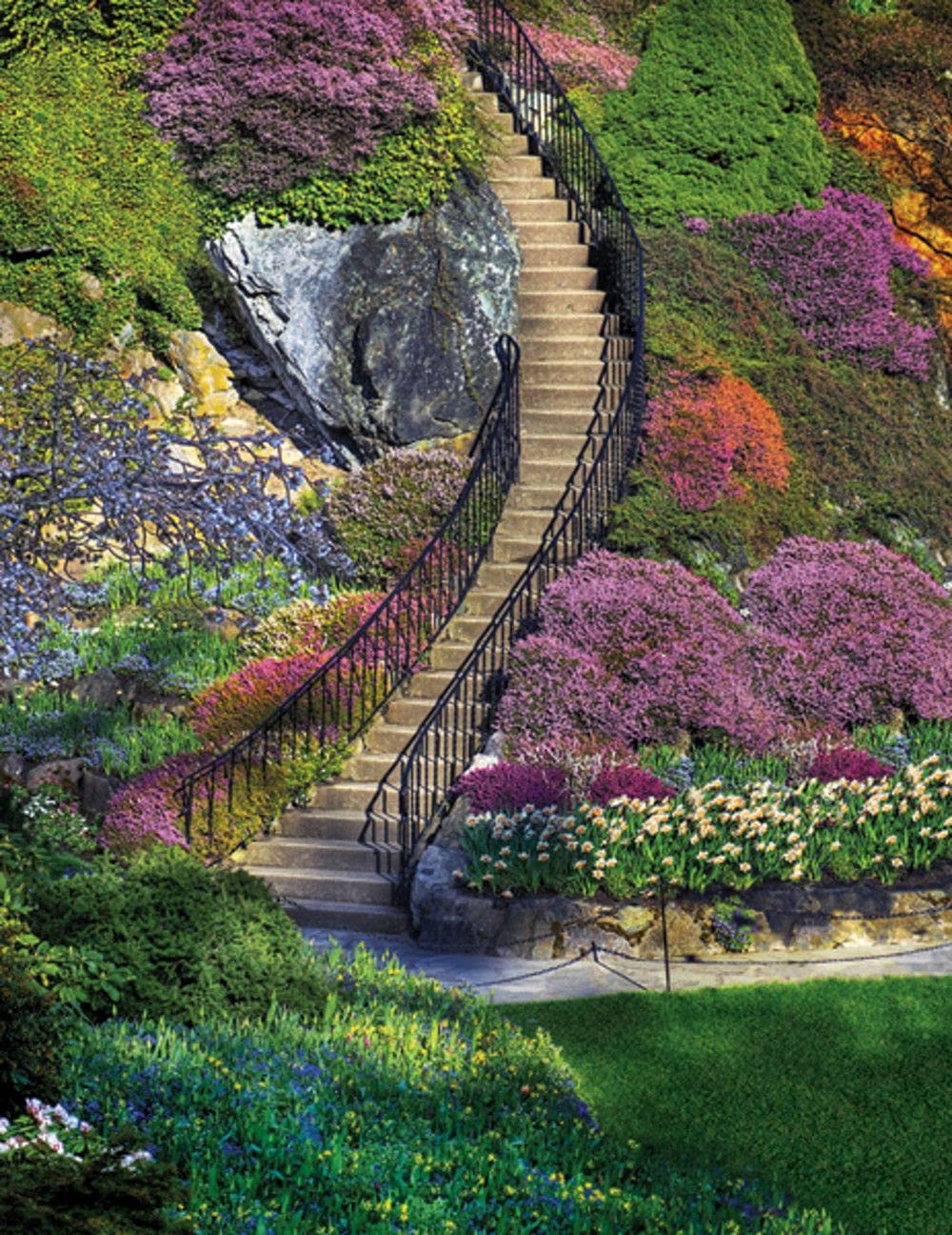 Springbok's 350 Piece Jigsaw Puzzle Garden Stairway - Made in USA