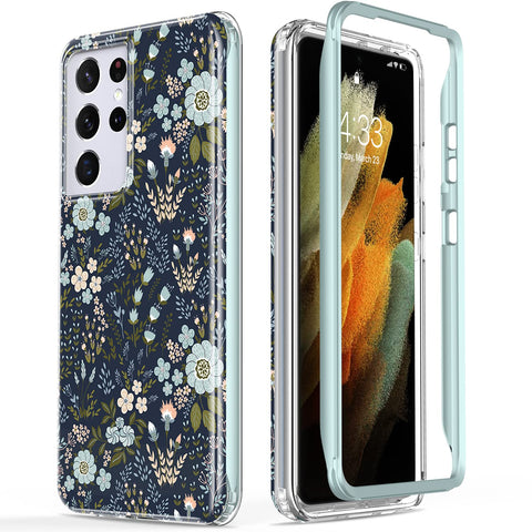 Esdot for Samsung Galaxy S21 Ultra Case,Military Grade Passing 21ft Drop Test,Rugged Cover with Fashionable Designs for Women Girls,Protective Phone Case for Galaxy S21 Ultra 6.8" Littler Flowers