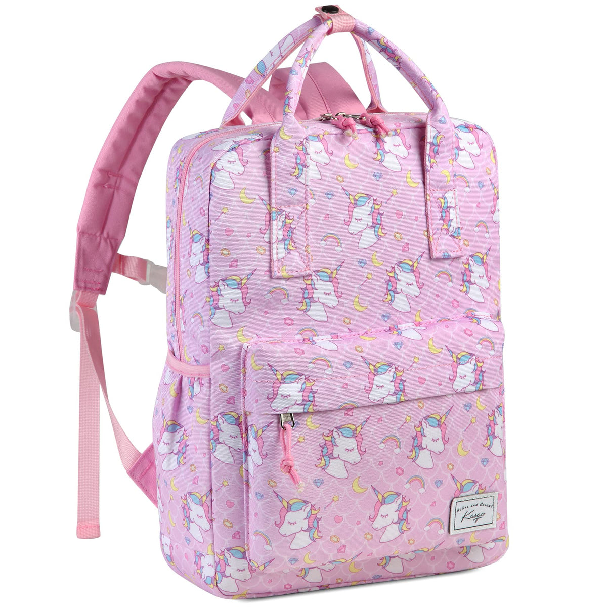Kasgo Children's Backpack for Kids, Cute Primary Schoolbag Book Bag School Backpack Toddler Rucksack for Boys Girls Lightweight Kindergarten Preschool Daypack with Chest Strap in Cute Unicorn