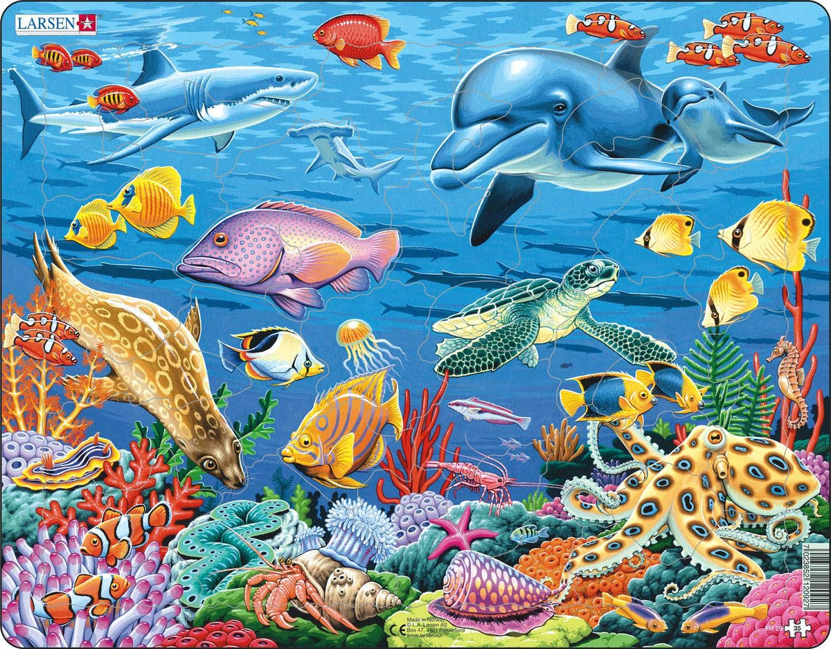 Larsen Puzzles Coral Reef 35 Piece Children's Jigsaw Puzzle