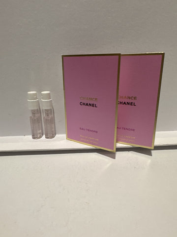 Set of 2 - Chance Eau Tendre for Women, Eau De Parfum Spray 0.05oz/1.5ml Vial Sampler