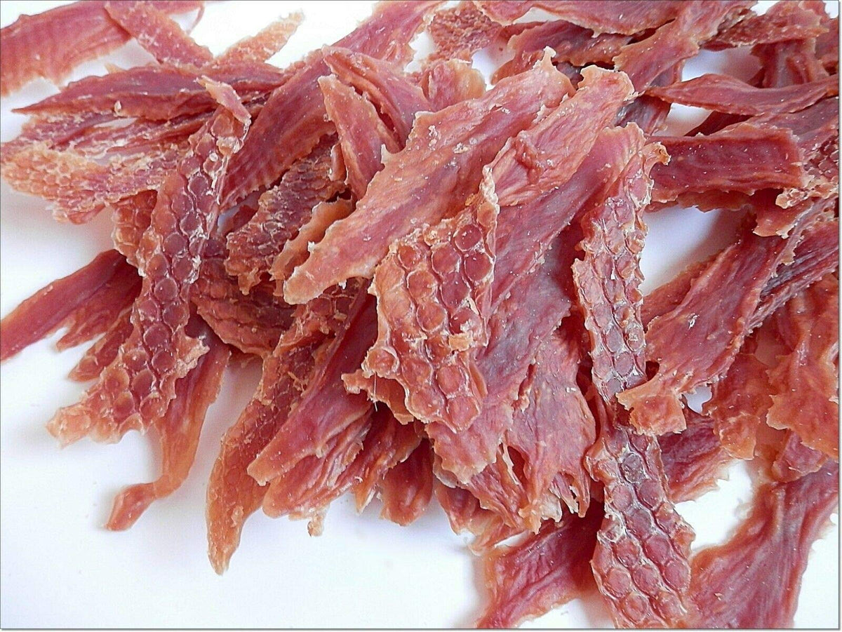 DriedDogTreats High Premium Treats Duck Breast Tough Fillet Strips Jerky Chewy Treats Snacks Training All Dog Size A139