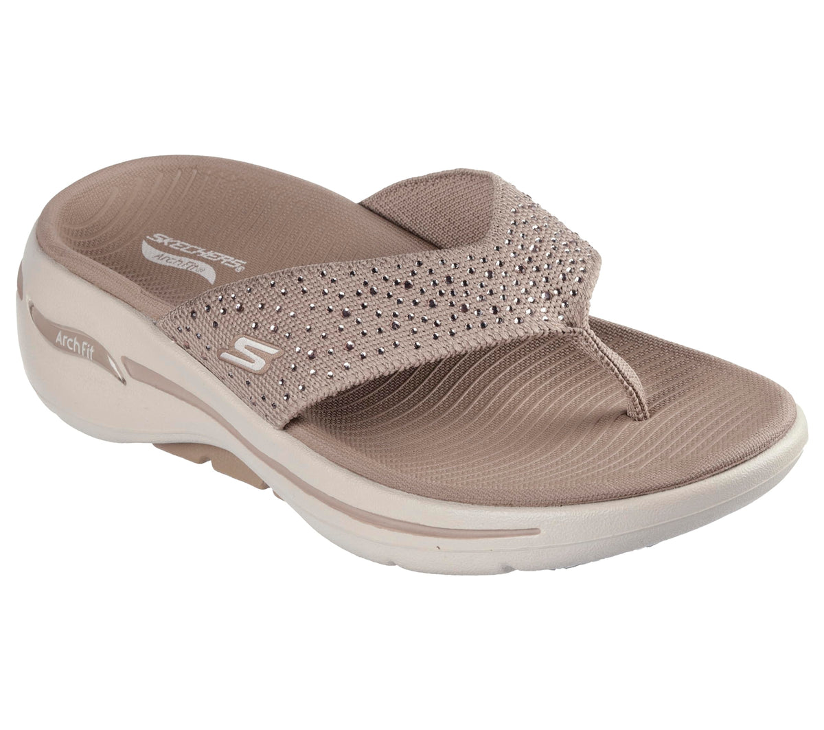 Skechers Women's Flip-Flop, Taupe, 9
