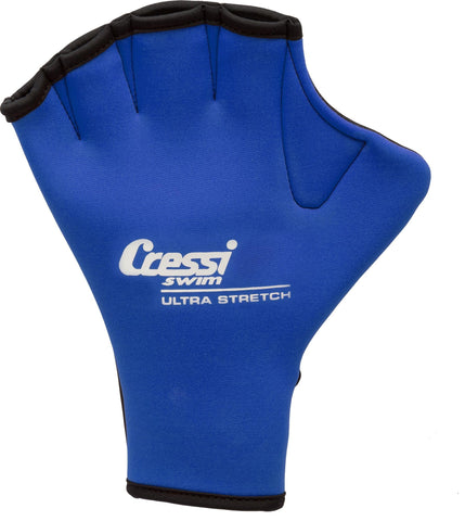 Cressi Men's Cressi Slim Webbed Gloves for Swimming and Training Blue Small, Blue, S UK
