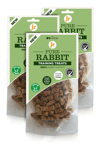 J R Pet Products 100% Pure dried fresh meat Rabbit Training Treats for dogs (3 x 85g)