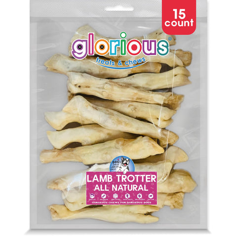 Natural Lamb Trotters - Feet for Dogs: Nutrient-Rich, Premium Quality Long-Lasting Chew Treats for Dental Health - Perfectly Air-Dried for Optimal Flavor & Nutrition - Ideal for Medium, Large Canines