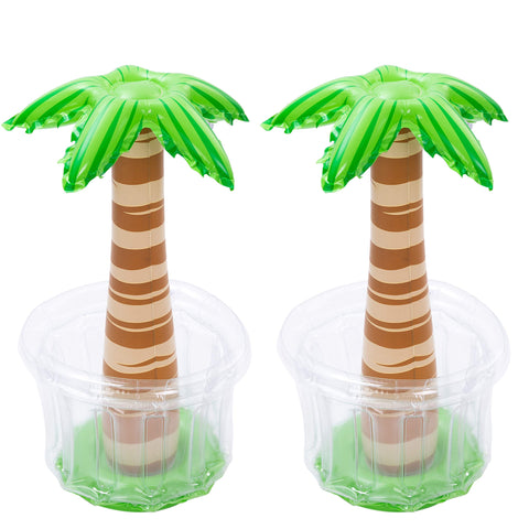 JOYIN 2 Packs Inflatable Palm Tree Cooler, 31.5" Hawaiian Inflatable Cooler Palm Tree Decor, Party Decoration Party Supplies for Pool Party, Luau Party and Hawaiian Party