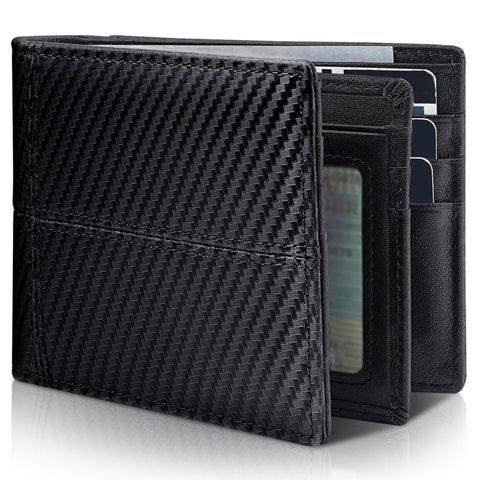 Artpaxy Mens Wallet Genuine Leather Bifold RFID Blocking Wallet for Men, 2 ID Windows 12-13 Card Holders, Gift Box