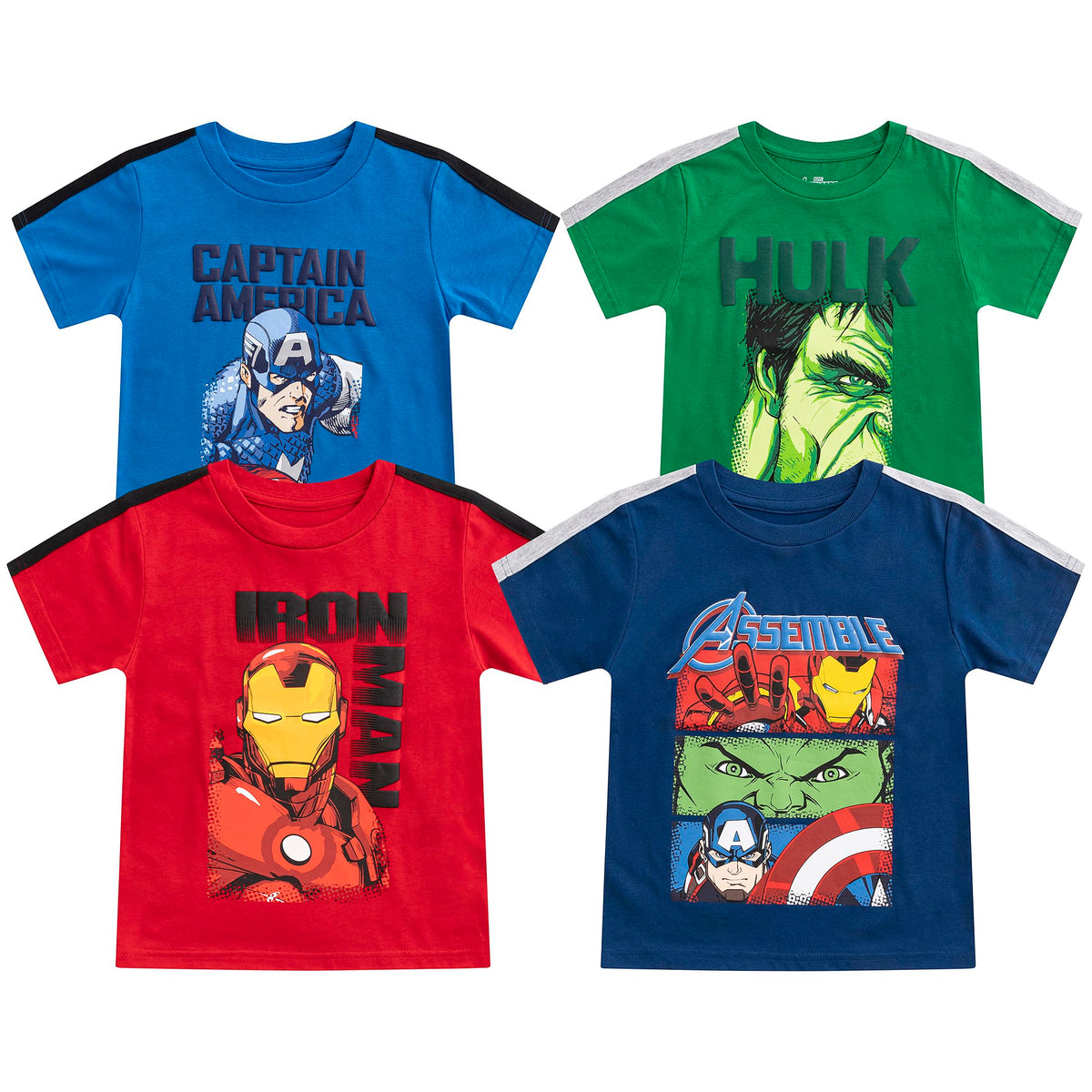 Marvel Little Boys' 4-Pack Avengers T-Shirts, Multi, 2t