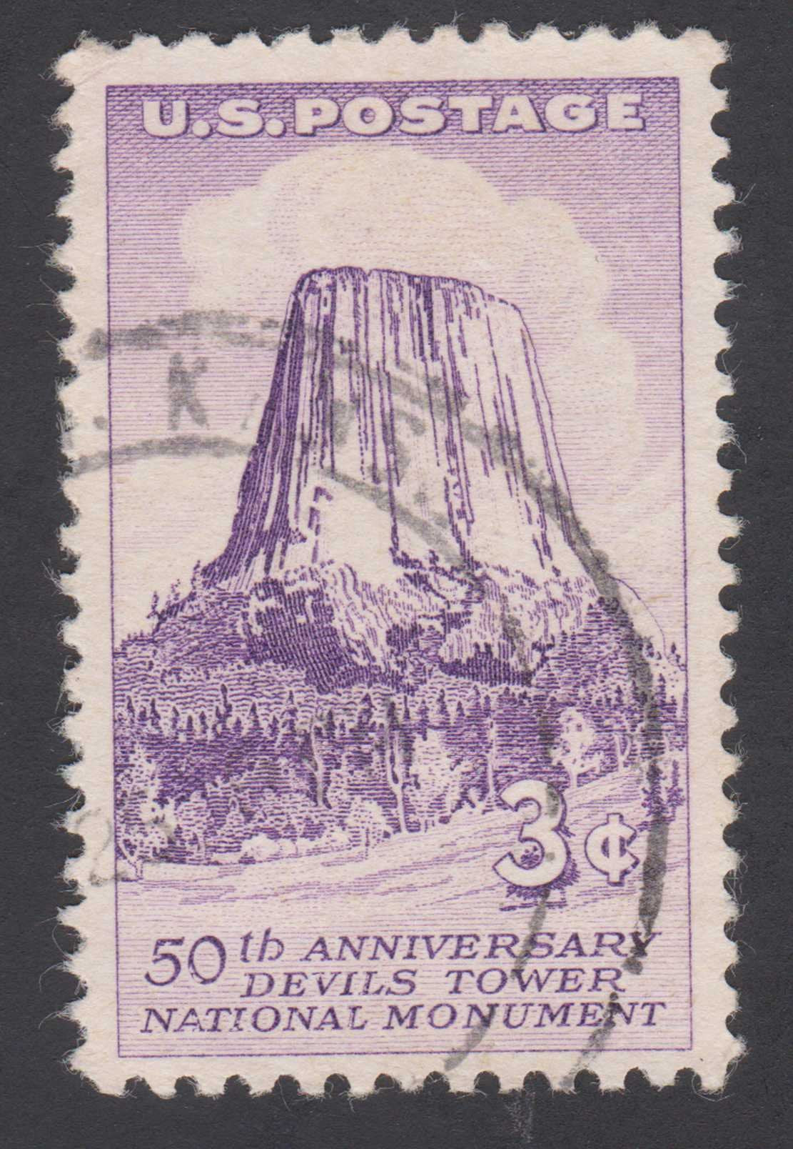 1956 50th Anniversary of Devils Tower National Monument 3Ãƒâ€šÃ‚Â¢ US Postage Stamp