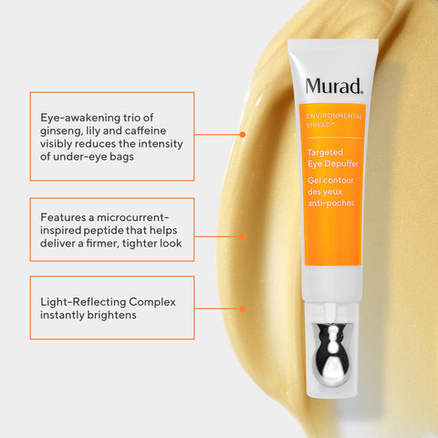 Murad Targeted Eye Depuffer - Anti-Aging Eye Cream, Formulated to Visibly Brighten, Depuff, and Firm Under-Eyes - Ginseng, Lily, and Caffeine Massage Away Puffiness and Under-Eye Bags - 0.5 FL OZ