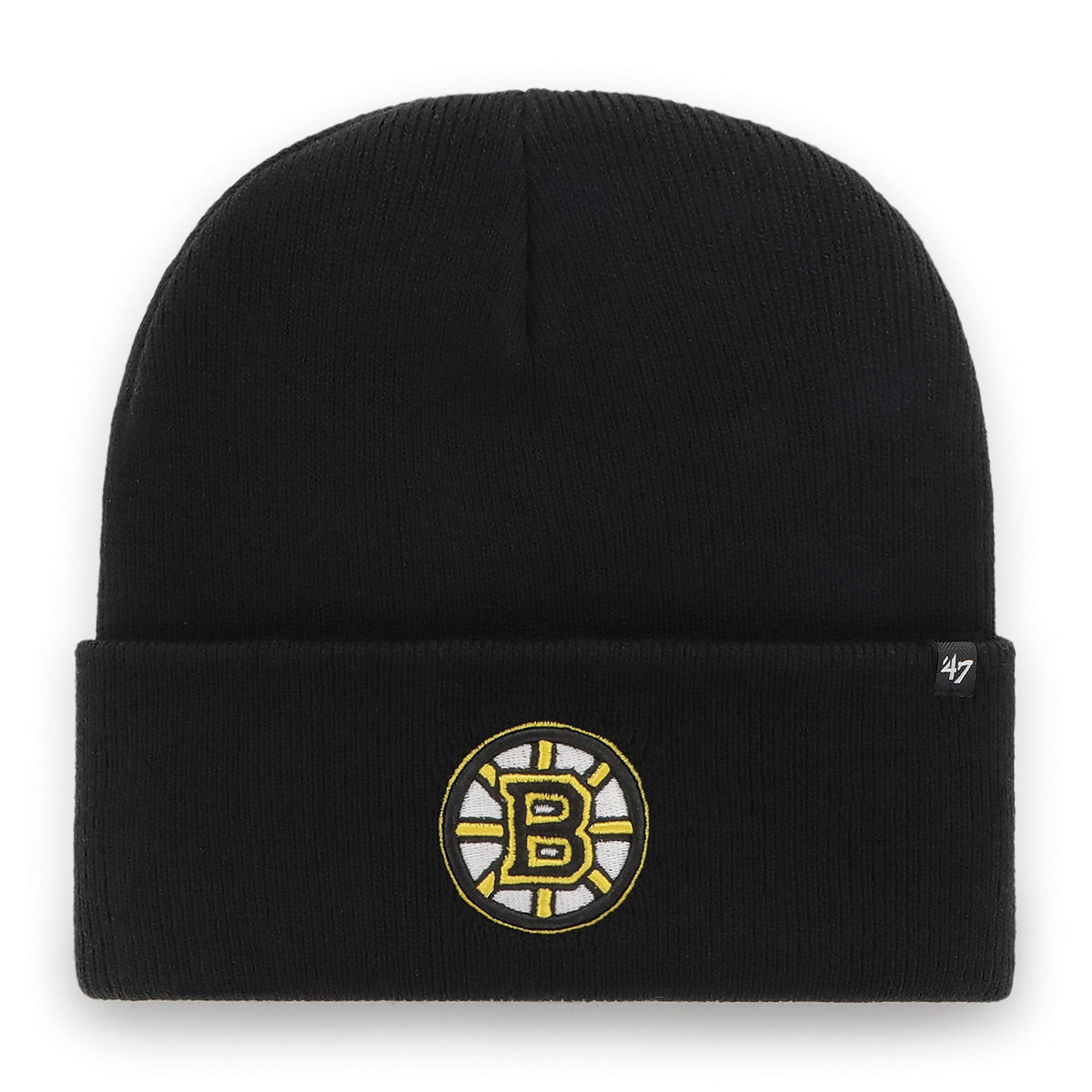 47 NHL Boston Bruins Haymaker Cuff Knit Unisex Beenie, Bruins Badge Logo, Colour Black