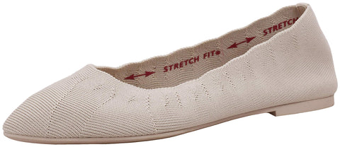 Skechers Women's Clawsome-Bewitch Ballet Flat, Natural, 7.5 M US