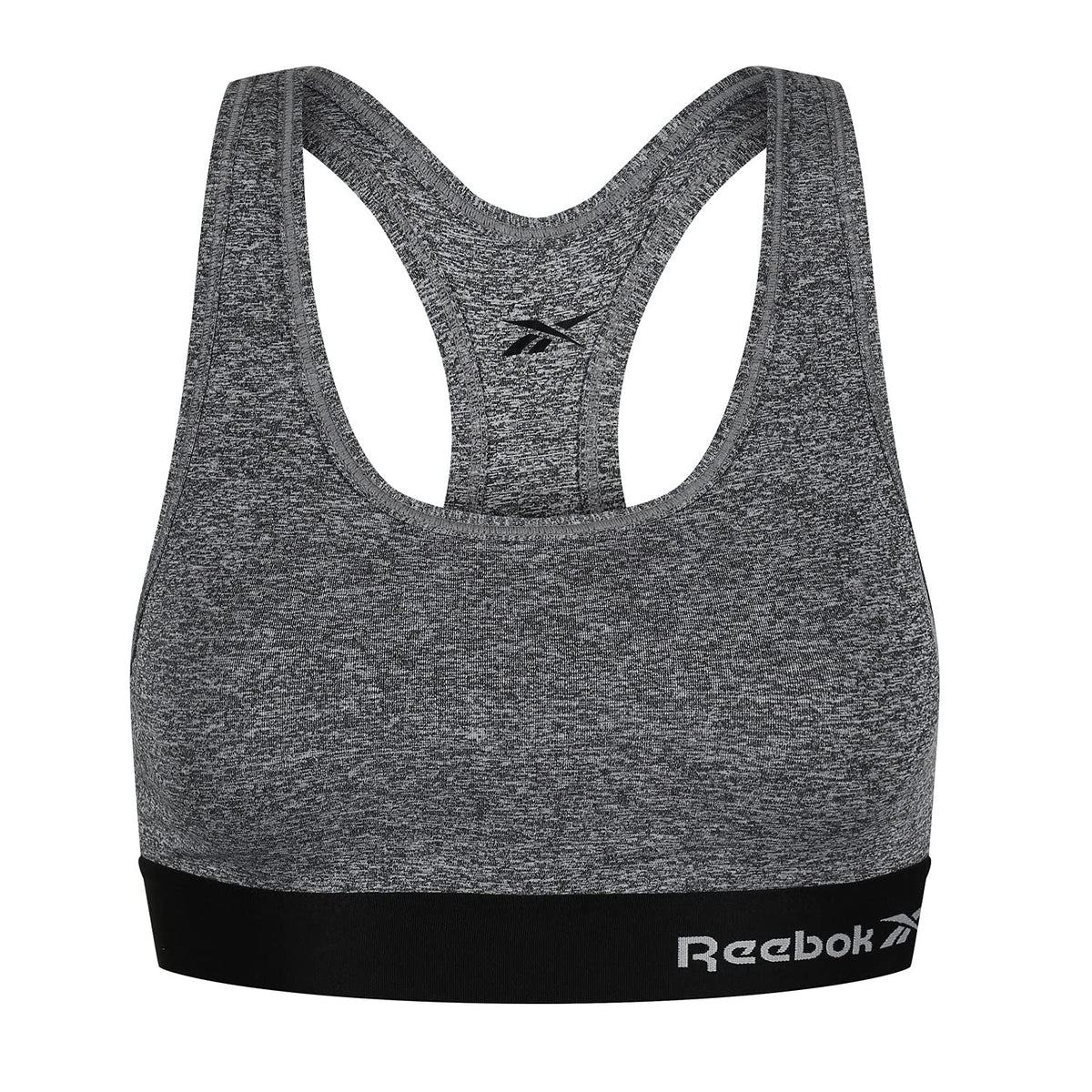 Reebok WomenÃƒÆ’Ã†â€™Ãƒâ€šÃ‚Â¢ÃƒÆ’Ã‚Â¢ÃƒÂ¢Ã¢â€šÂ¬Ã…Â¡Ãƒâ€šÃ‚Â¬ÃƒÆ’Ã‚Â¢ÃƒÂ¢Ã¢â€šÂ¬Ã…Â¾Ãƒâ€šÃ‚Â¢s, Stretch Wireless Cropped Sports Top with Racer Back - Grey Marl, L