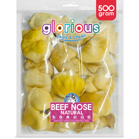Premium Beef Nose Chews for Dogs - All-Natural, Long-Lasting, Gluten-Free Dog Treats, Single Ingredient, Low Fat, Great for Dental Health - Ideal for Medium to Small Dogs & Puppies