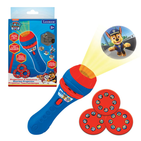 Lexibook LTC050PA, Paw Patrol helper on four paws flashlight and projector with 3 lenses, 24 pictures, create your own stories,White,Medium