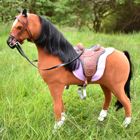 Sophia's 18" Doll 5 pc. Brown Horse and Riding Set with Saddle, Bridle, Blanket and Brush
