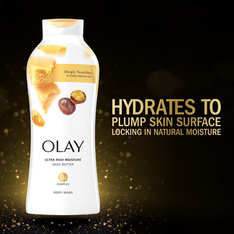 Olay Ultra Rich Moisture Body Wash with Shea Butter, 22 Fl oz (Pack of 4)