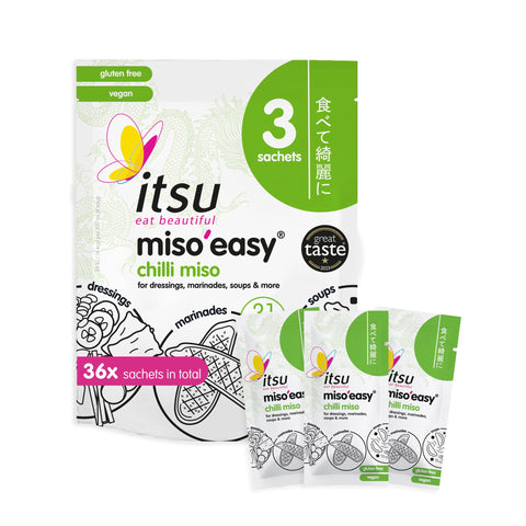 itsu Chilli Miso'Easy Soup | Instant Miso Paste | 750g (Pack of 36 x 20g Soup Sachets) | Traditional Japanese Chilli Miso Paste | Gluten-Free, Vegan