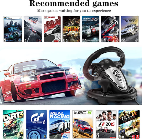PXN V3II Gaming Steering Wheel with Pedal PC Steering Wheel 180 Degree racing Wheel for PC, PS3, PS4,Xbox One, Xbox Series X/S, N-Switch?Black?