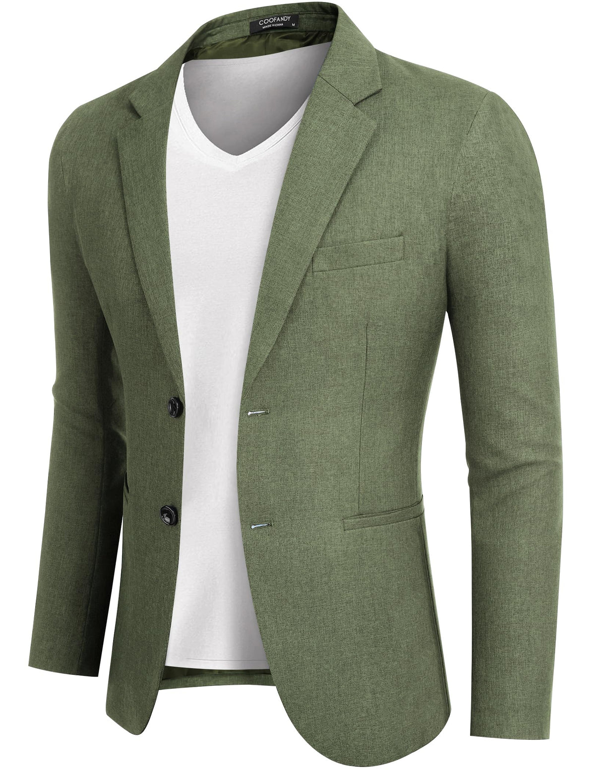 COOFANDY Mens Dress Jackets Blazers Casual Fitted Sport Coats Two-Button Suit Jacket, Dark Green, XXL