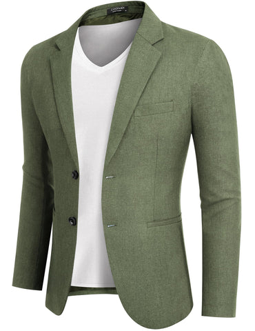 COOFANDY Mens Dress Jackets Blazers Casual Fitted Sport Coats Two-Button Suit Jacket, Dark Green, XXL