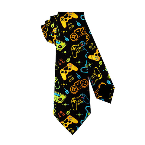 Guhothli Colorful Gamepad Fun Ties for Men Teen, Fashion Novelty Neckties for Causal Formal Occasions