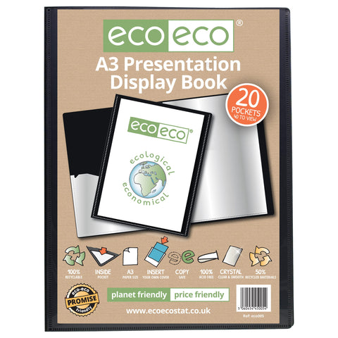 eco-eco A3 50% Recycled 20 Pocket Presentation Display Book