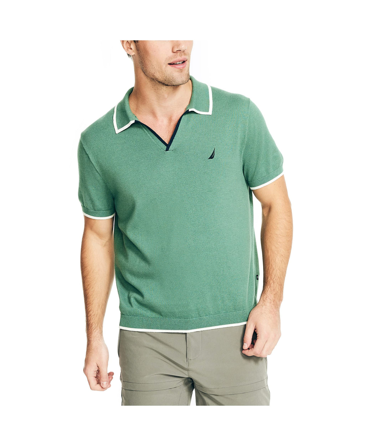 Nautica Men's Navtech Sweater Polo, Baypine