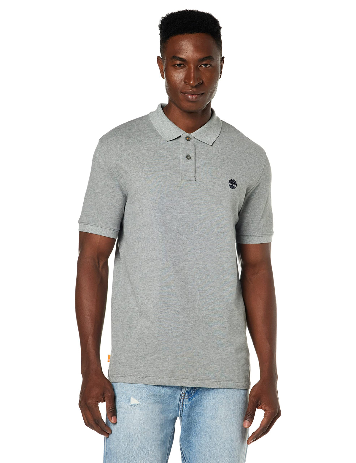 Timberland Men's TFO SS Millers River Pique Polo Shirt (Reg), Grey Medium Heather, XL