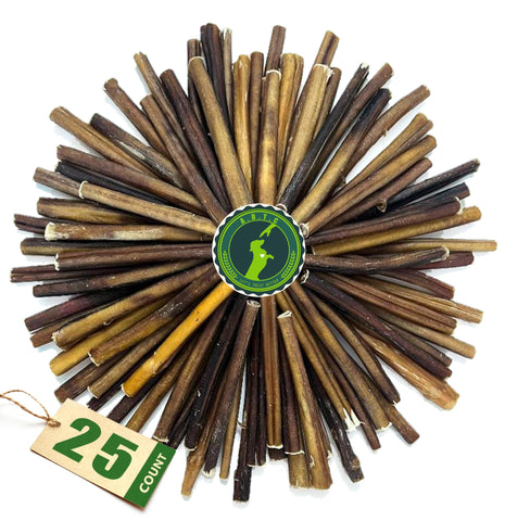 Bulk Bag of 6-inch Bully Sticks for Dogs | Natural Long Lasting Pizzle Sticks | Single Ingredient Standard Thickness Beef Pizzle | Dog Treats for Aggressive Chewers (Pack of 25 BullySticks)