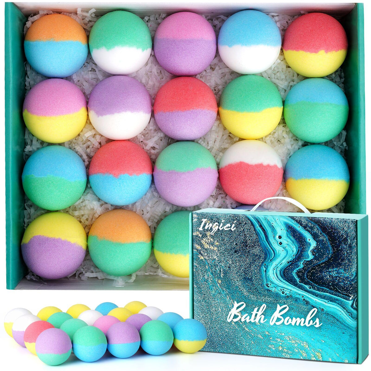 Bath Bombs for Women Gifts Set - 20Pcs Natural Organic Essential Oils Bubble Bath Bombs for Kids, Easter Basket Stuffers, Birthday Gifts for Women Mom Sister Friend Female Her, Easter Egg Fillers