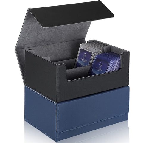 Yexiya 2 Pack Card Deck Storage Box,trading Card Storage Box for 72 Magnetic Card, 2 Rows Deck Card Box Compatible with MTG TCG Baseball Play Cards