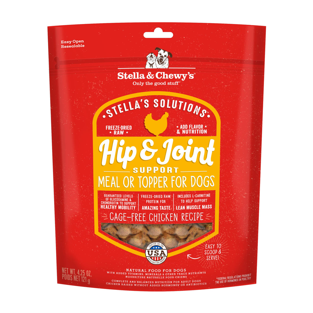 Stella & Chewy's - StellaÃƒÆ’Ã†â€™Ãƒâ€šÃ‚Â¢ÃƒÆ’Ã‚Â¢ÃƒÂ¢Ã¢â€šÂ¬Ã…Â¡Ãƒâ€šÃ‚Â¬ÃƒÆ’Ã‚Â¢ÃƒÂ¢Ã¢â€šÂ¬Ã…Â¾Ãƒâ€šÃ‚Â¢s Solutions Hip & Joint Boost - Cage-Free Chicken Dinner Morsels - Freeze-Dried Raw, Protein Rich, Grain Free Dog Food - 4.25 oz Bag