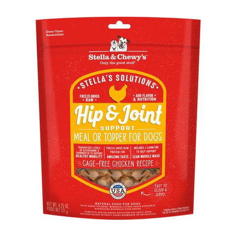 Stella & Chewy's - StellaÃƒÆ’Ã†â€™Ãƒâ€šÃ‚Â¢ÃƒÆ’Ã‚Â¢ÃƒÂ¢Ã¢â€šÂ¬Ã…Â¡Ãƒâ€šÃ‚Â¬ÃƒÆ’Ã‚Â¢ÃƒÂ¢Ã¢â€šÂ¬Ã…Â¾Ãƒâ€šÃ‚Â¢s Solutions Hip & Joint Boost - Cage-Free Chicken Dinner Morsels - Freeze-Dried Raw, Protein Rich, Grain Free Dog Food - 4.25 oz Bag