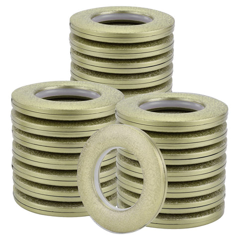 Knpwer 32 Pcs Curtain Eyelet Rings, Curtain Grommets Round Plastic Rings Inner Diameter 40mm Low Noise DIY Rings for Window Curtain, Shower Curtain, Locker Room Door Curtains (Champagne Gold)
