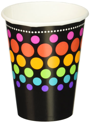 Party On Happy Birthday Polka Dot Paper Cups , Pack of 8, Multi , 9 Ounces, Paper