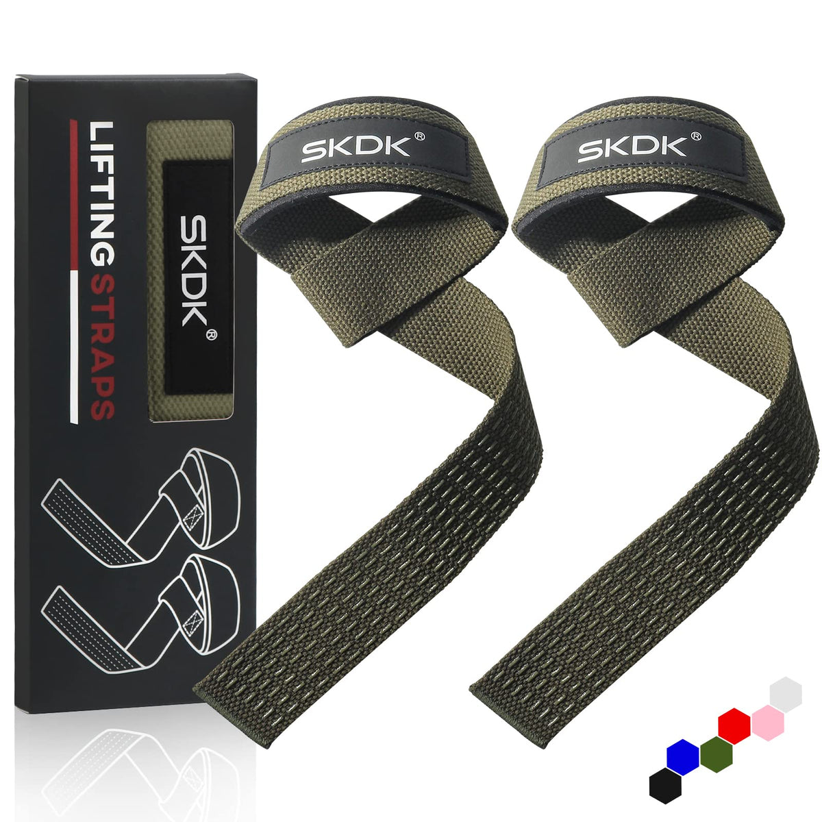 Lifting Straps Strength Training Womens Bodybuilding, Lifting Straps Gym Deadlift, Deadlift Bands with Neoprene Padded Wrist, Non-Slip Silicone, for Weightlifting, Xfit, Strength Training