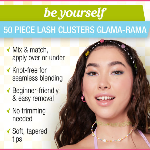 Ardell Winks Be Yourself Glama-Rama Lash Clusters, Lightweight & Multi-Layered Curl, 50 Pack