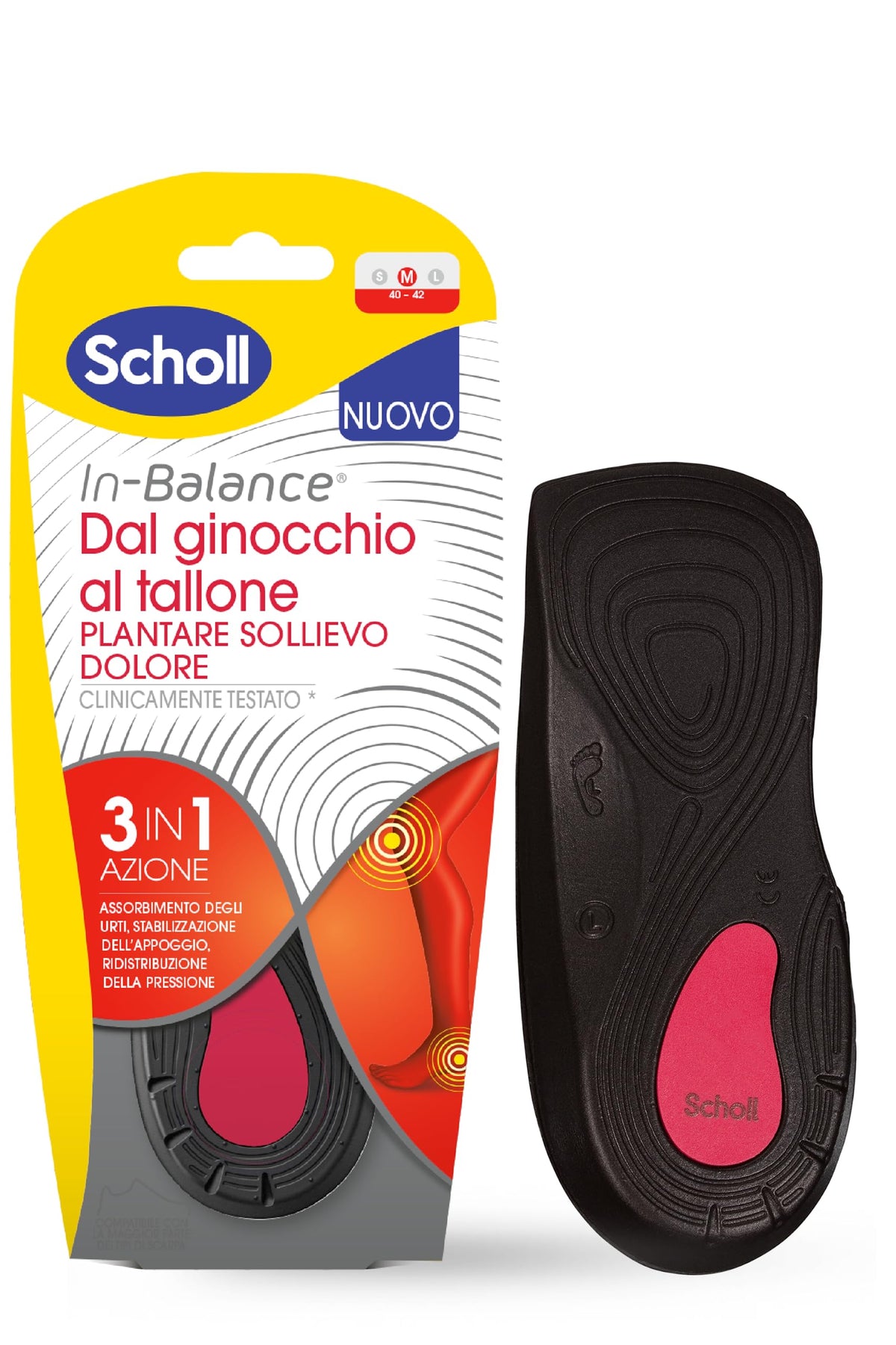 Scholl Unisex_Adult Taglia M (40-42) Insoles, Multicolour, Medium