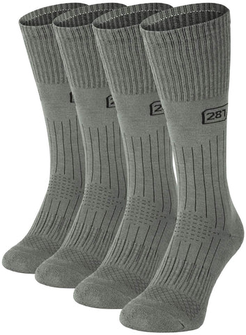 281Z Military Lightweight Uniform Boot Socks - Tactical Trekking Hiking - Outdoor Athletic Sport (Stone Grey Large 4 Pairs Pack)