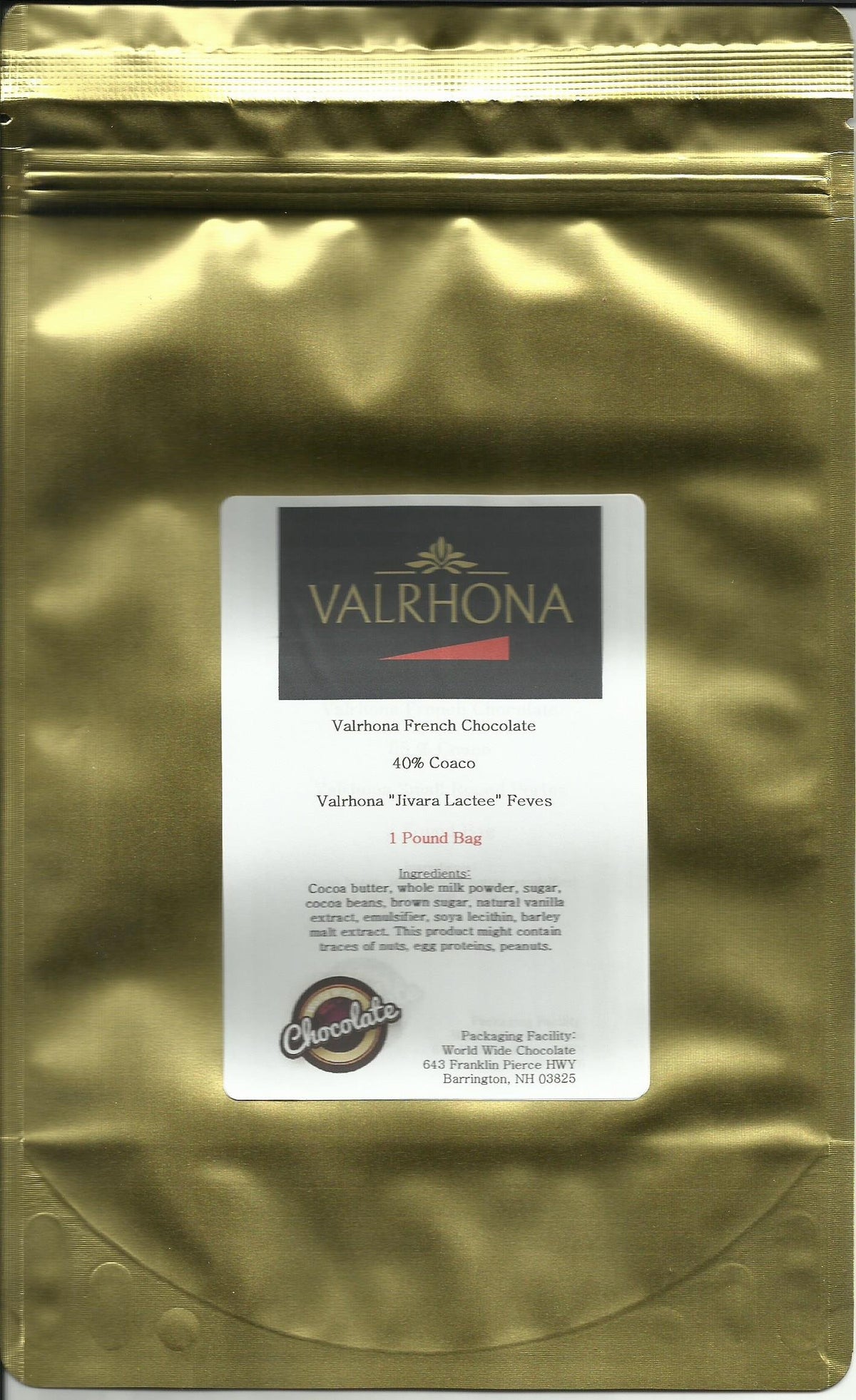 VALRHONA Chocolate Feves Milk Jivara 40