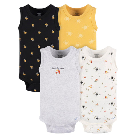 Gerber Baby Boy's Multi-Pack Sleeveless Onesies Bodysuit, Backyard BBQ