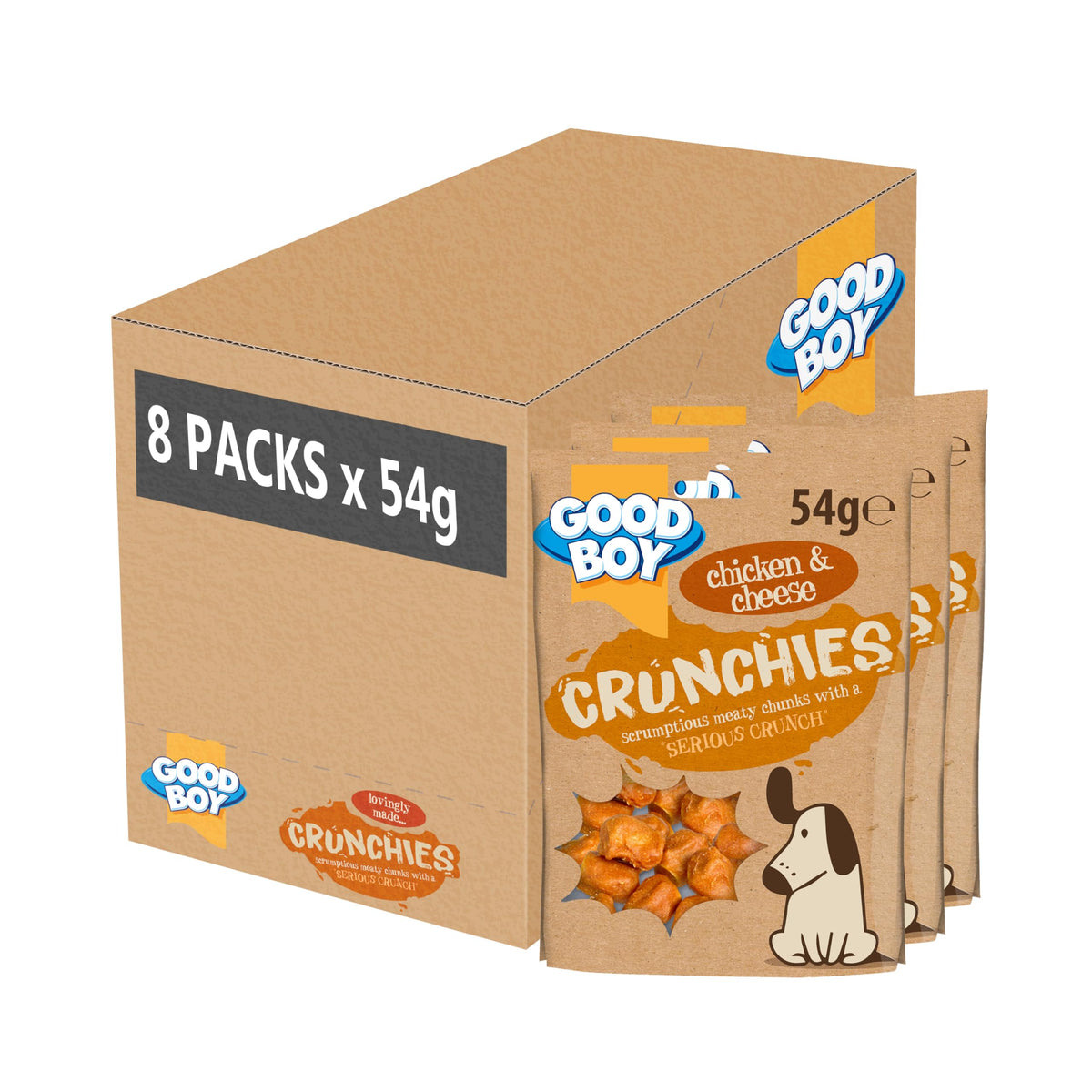 Good Boy Crunchies Dog Treats Chicken & Cheese Box of 8 x 54g