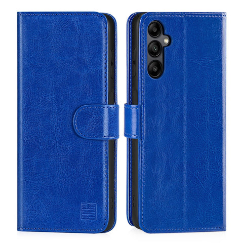 32nd Book Wallet PU Leather Case Cover for Samsung Galaxy A05s, Flip Case With RFID Blocking Card Slots, Magnetic Closure and Built In Stand - Deep Blue