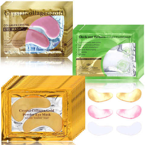 DuoZeng 30 Pairs Under Eye Patches for Puffy Eyes,Crystal Eye Masks Collagen Under Eye Mask Patches for Dark Circles Puffiness,Moisturizing Under Eye Gel Pads Eye Bags Treatment for Women
