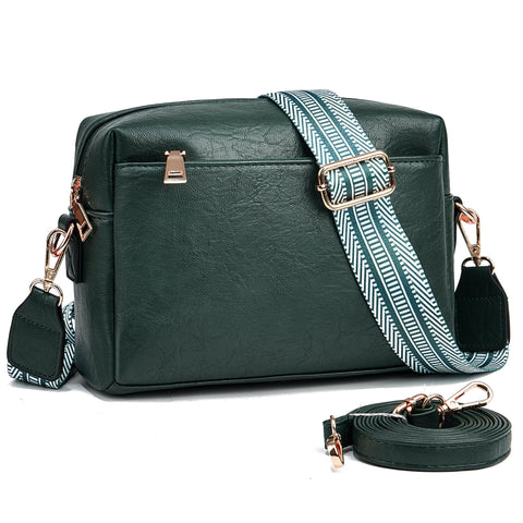 COCIFER Small Crossbody Bags for Women Vegan Leather Purses Women's Shoulder Handbags Wallet Satchel Cross Body Purse (N Navy Green)