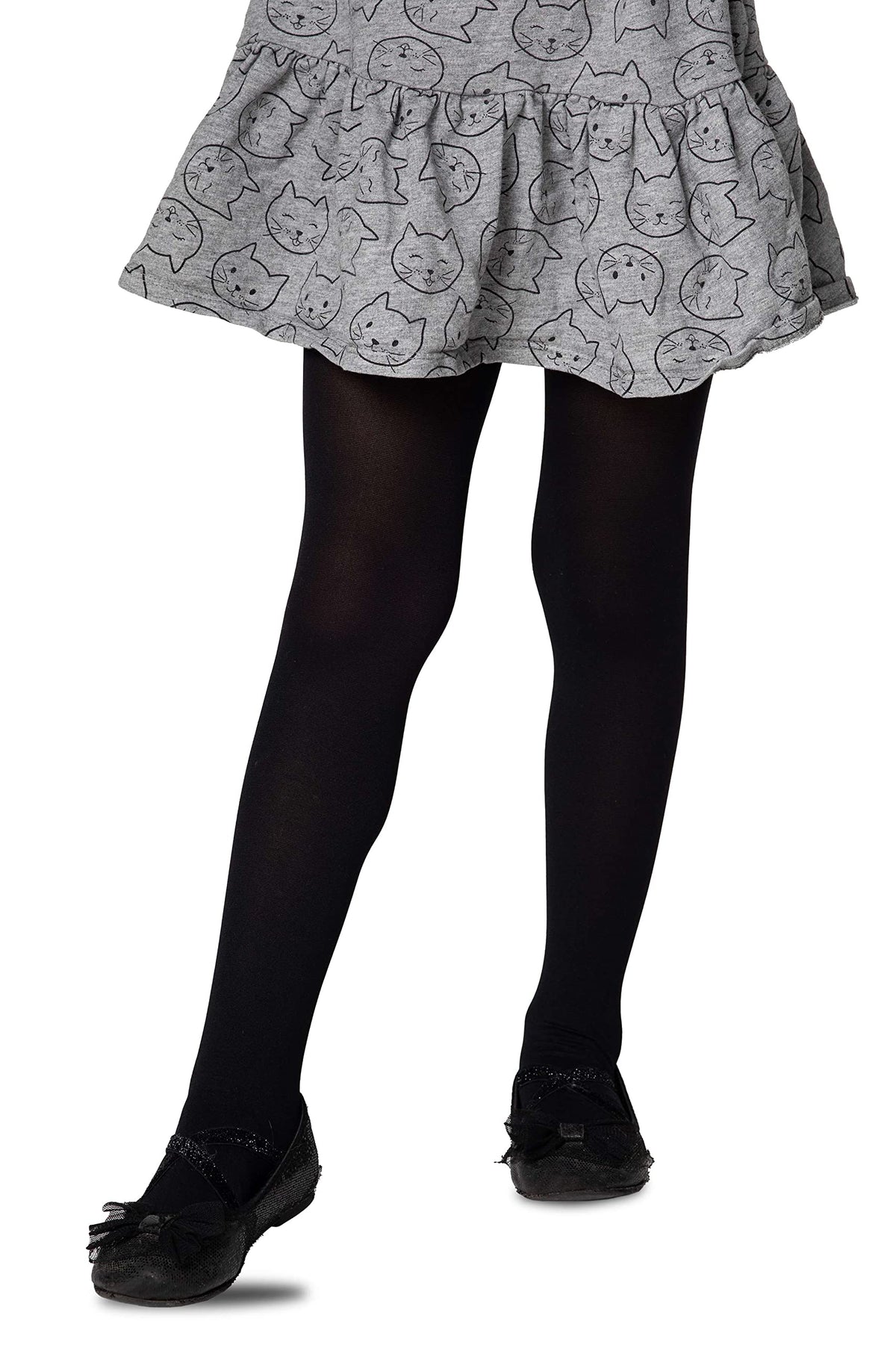 LORES Girls Kids Plain Tights Footed Ballet Dance School 40 Denier Opaque, Black Size 9/10 years