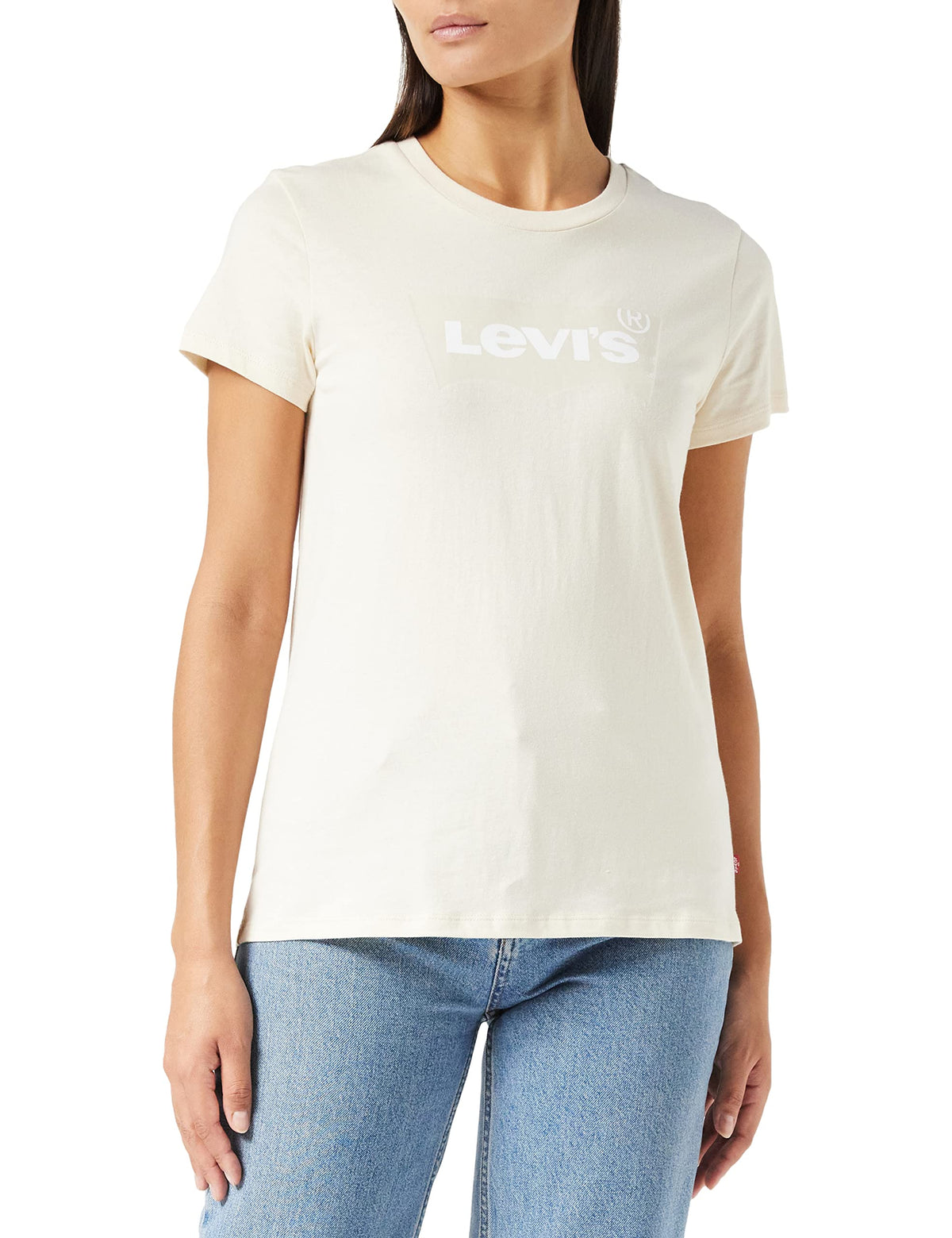 Levis Womens The Perfect Tee, Foil Batwing Whitecap Gray, S